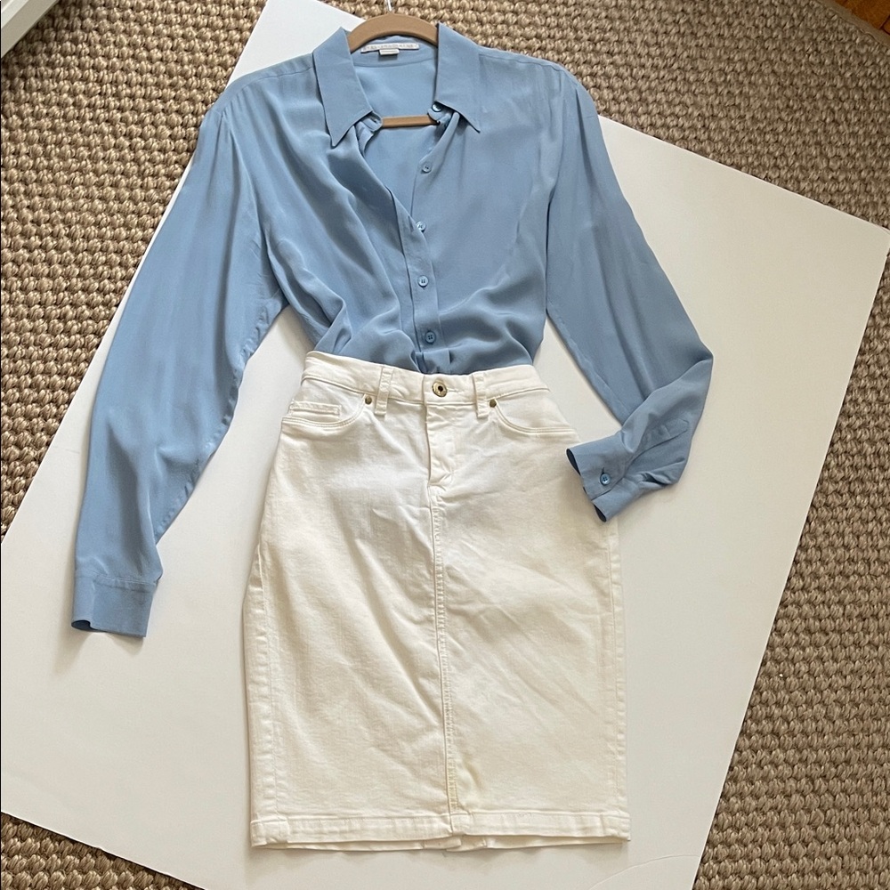 Blank NYC White Denim Pencil Skirt